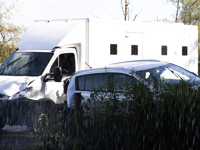 The prison van crashing into the Alahans' car on Coronation Street on October 18, 2021