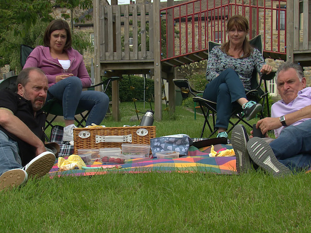 Russ, Victoria, Wendy and Bob on Emmerdale on August 25, 2021