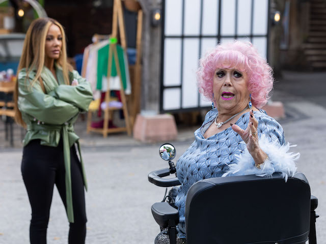 Goldie and Nana on Hollyoaks on October 19, 2021