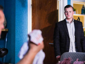 Aaron and Harvey on EastEnders on November 16, 2021