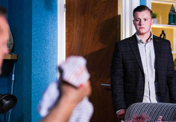 Aaron and Harvey on EastEnders on November 16, 2021