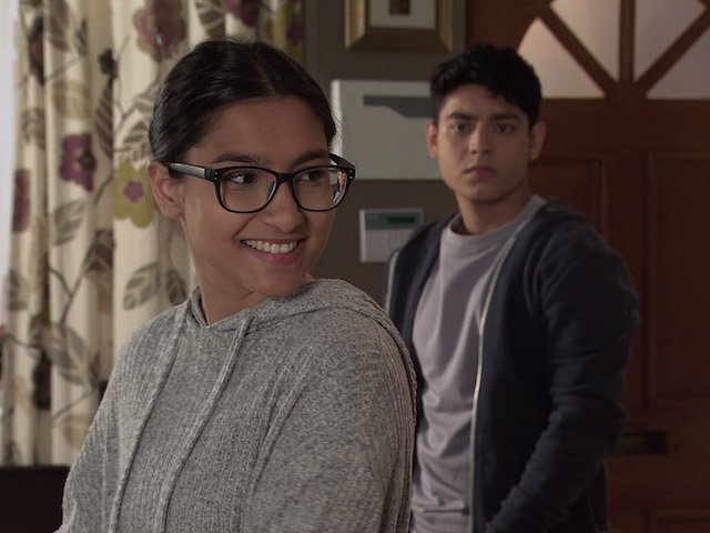 Asha and Aadi on Coronation Street on October 15, 2021