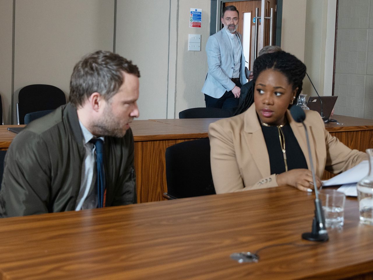 Paul and Dee-Dee as Billy arrives on Coronation Street on May 26, 2023