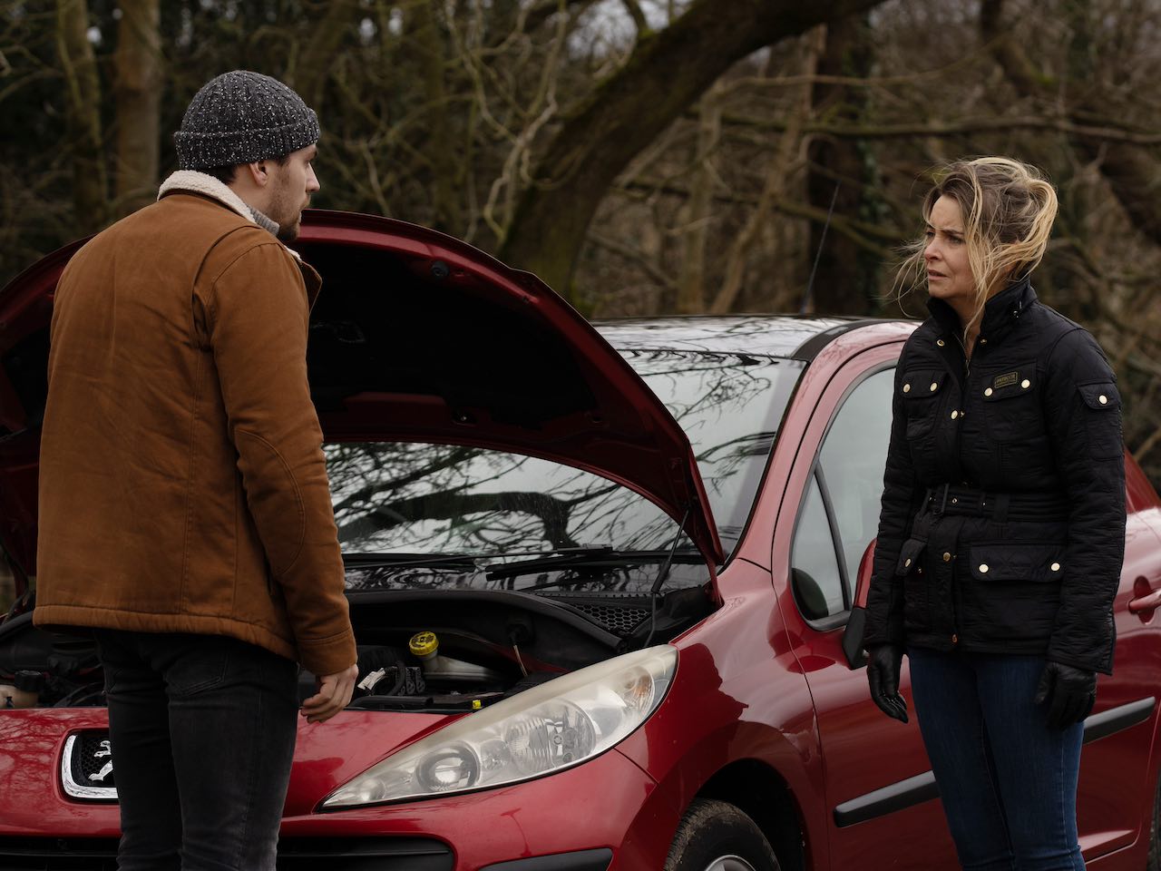 Mack and Charity on Emmerdale on March 12, 2024