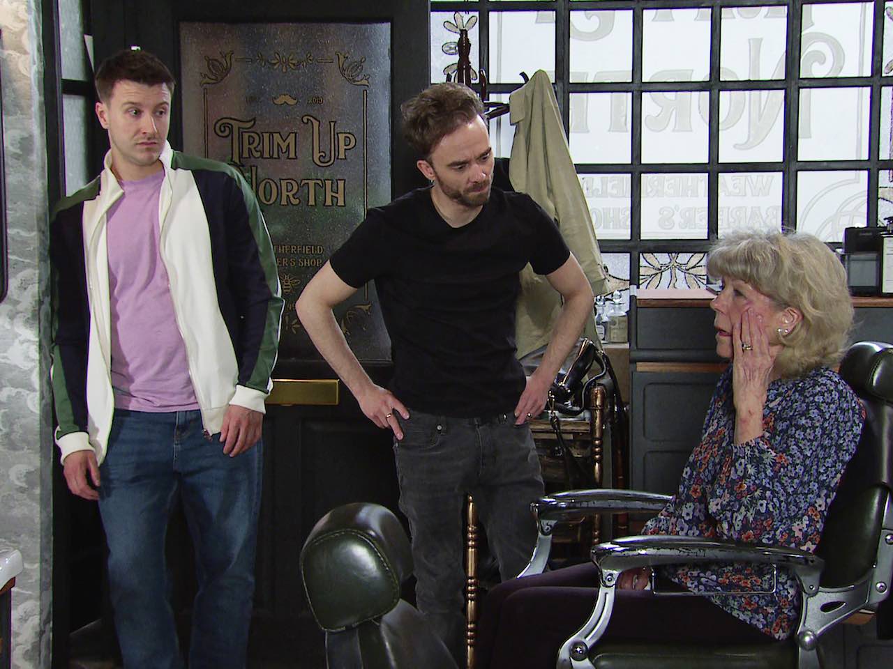 David, Ryan and Audrey on Coronation Street on June 22, 2022