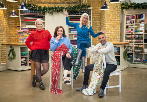 Denise Van Outen, Shirley Ballas, Sara Pascoe and Dr Ranj Singh on The Great British Sewing Bee: Celebrity Christmas Special