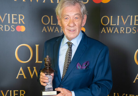 Ian McKellen with his special Olivier Award
