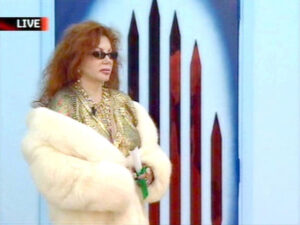 Jackie Stallone entering the Celebrity Big Brother house in 2005