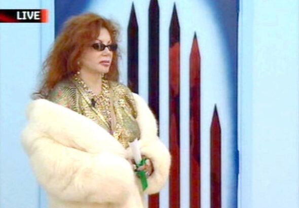 Jackie Stallone entering the Celebrity Big Brother house in 2005