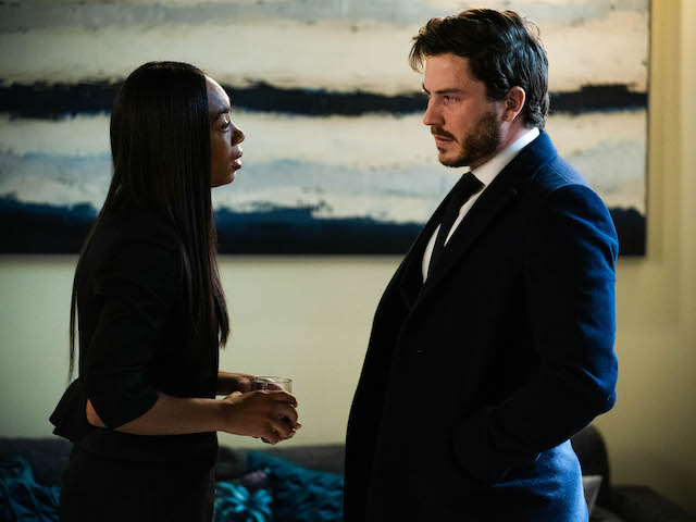 Chelsea and Gray on EastEnders on November 2, 2021