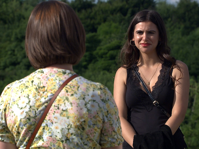 Meena and Victoria on Emmerdale on August 27, 2021