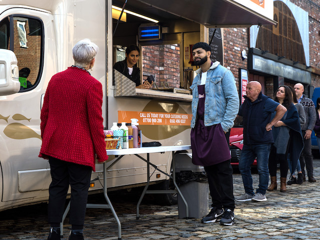 Debbie, Zeedan and Alya on Coronation Street on October 8, 2021