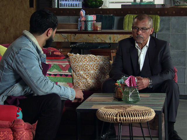Zeedan and Hashim on Coronation Street on October 8, 2021