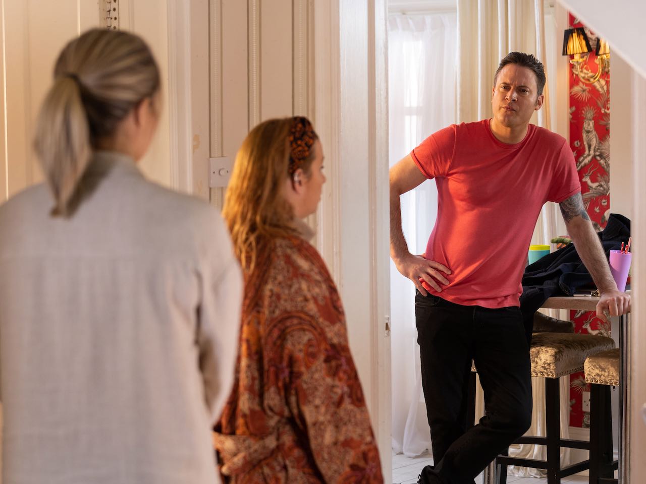 Luke, Lisa and Zara on Hollyoaks on March 17, 2022