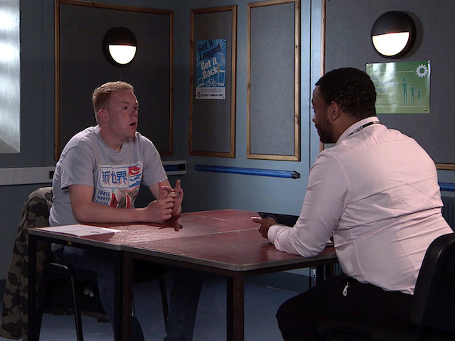 Craig at the police station on Coronation Street on September 15, 2021