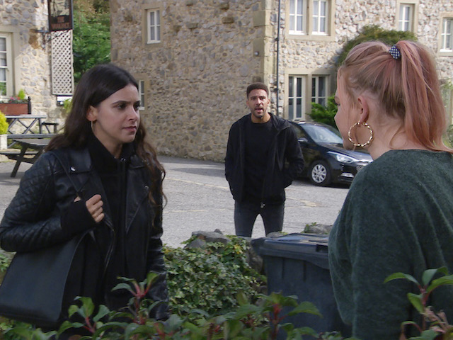 Meena, Amy and Billy on Emmerdale on November 18, 2021