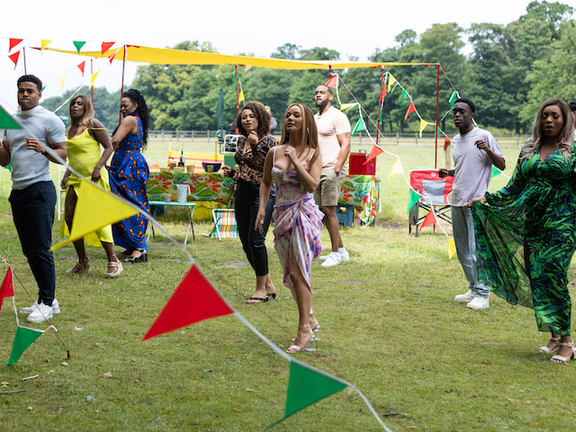 The Hollyoaks cast filming the Black To Front special