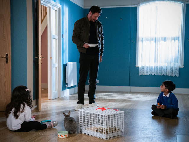 Martin with the children on EastEnders on September 23, 2021