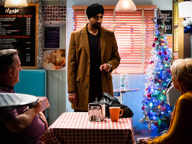 Harvey, Kheerat and Jean on EastEnders on December 2, 2021