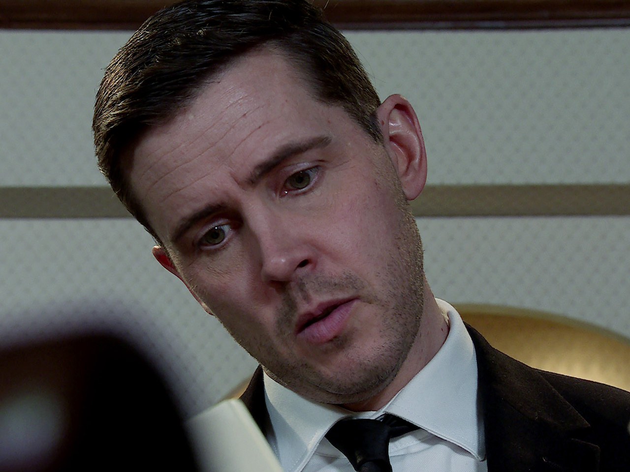Todd reads a will on Coronation Street on April 24, 2024