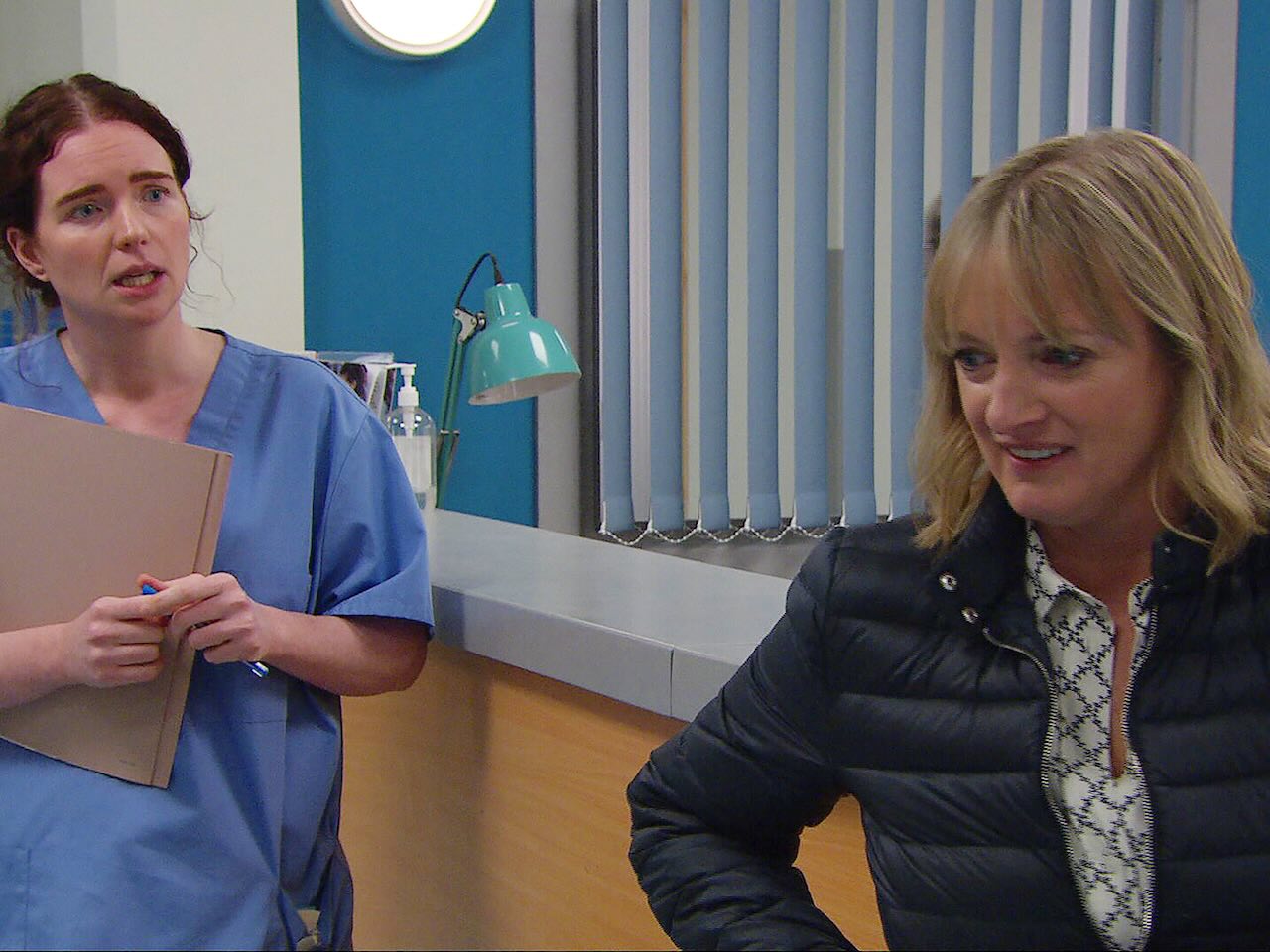 Nicola and the nurse on Emmerdale on January 23, 2025