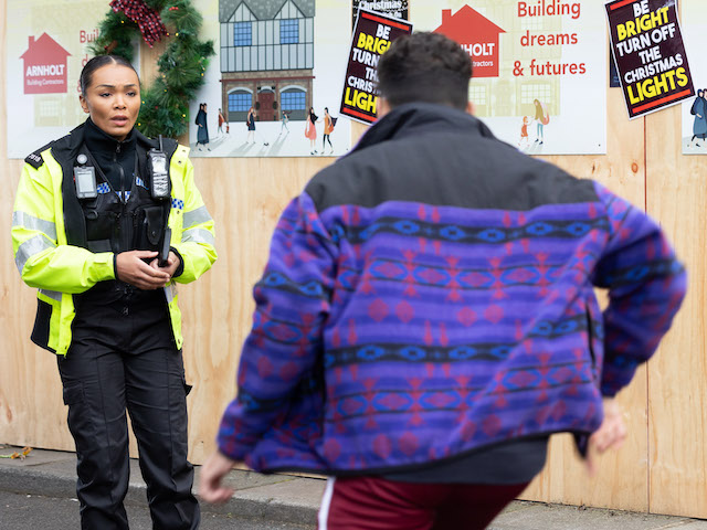 Ollie and PC Franks on Hollyoaks on December 8, 2021