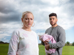 Tracy, Nate and Frankie for Emmerdale’s Tracy storyline