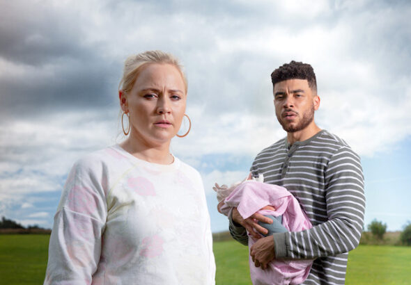 Tracy, Nate and Frankie for Emmerdale’s Tracy storyline