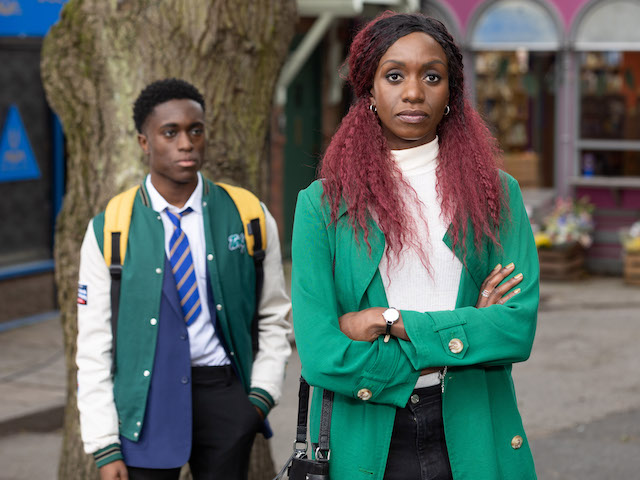 DeMarcus and Viv on Hollyoaks on November 11, 2021