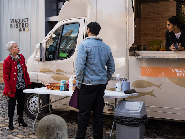 Debbie, Zeedan and Alya on Coronation Street on October 8, 2021
