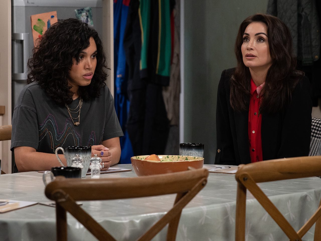Suzy and Leyla on Emmerdale on May 20, 2022