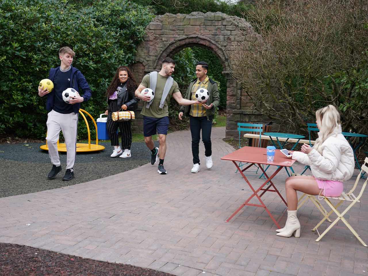 Sid, Lizzie, Romeo, Imran, Serena and Theresa on Hollyoaks on May 17, 2022