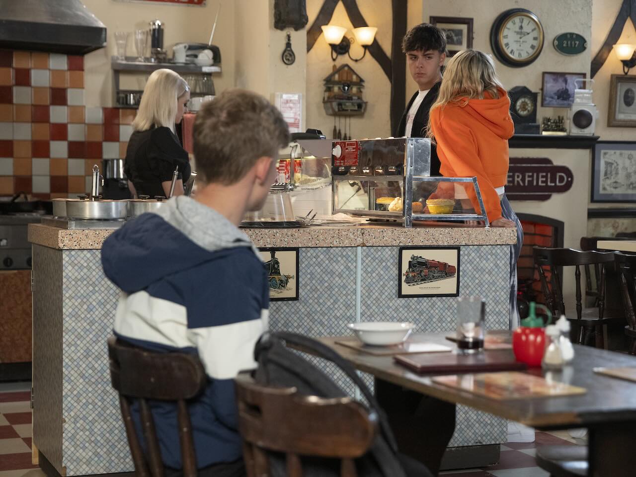 Dylan, Mason and Betsy on Coronation Street on August 26, 2024