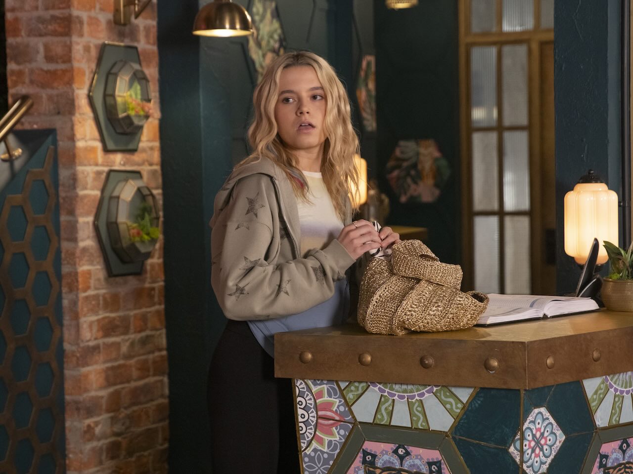 Betsy with the stolen purse on Coronation Street on August 30, 2024