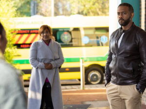 Martine, Felix and Cleo on Hollyoaks on February 7, 2022