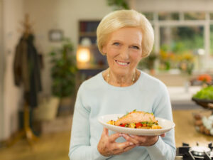 Mary Berry with her Thai salmon in Mary Berry's Simple Comforts