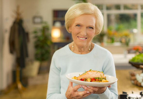 Mary Berry with her Thai salmon in Mary Berry's Simple Comforts