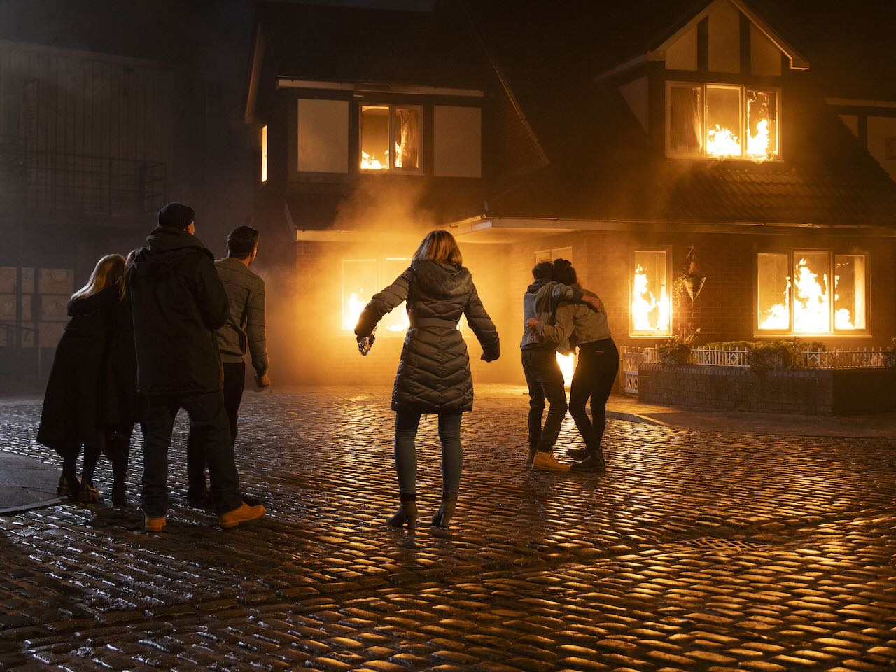 The Platt house on fire on Coronation Street on February 3, 2025