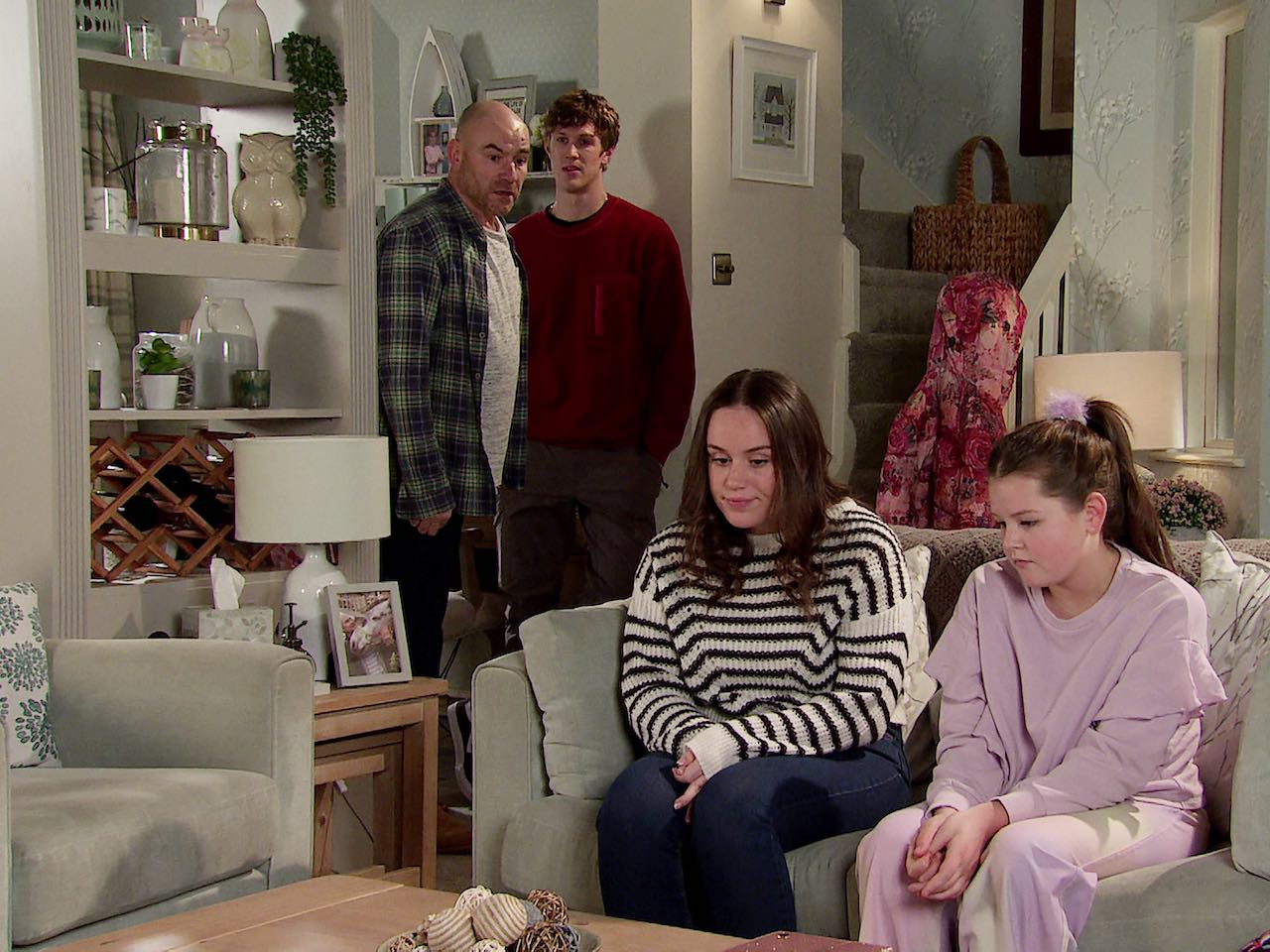 Faye, Miley, Tim and Jackson on Coronation Street on March 17, 2023