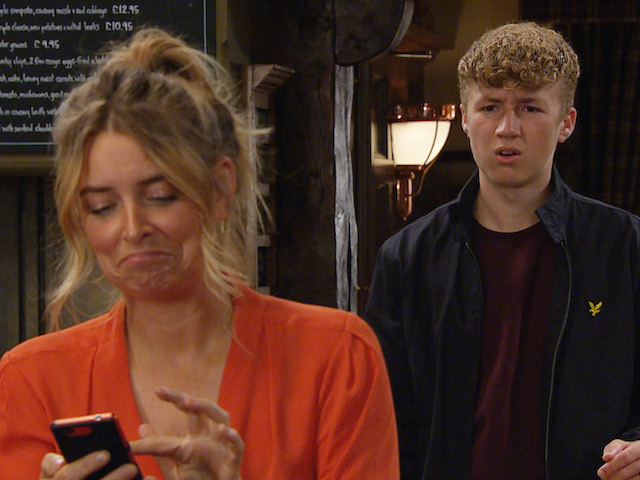 Charity and Noah on Emmerdale on October 28, 2021