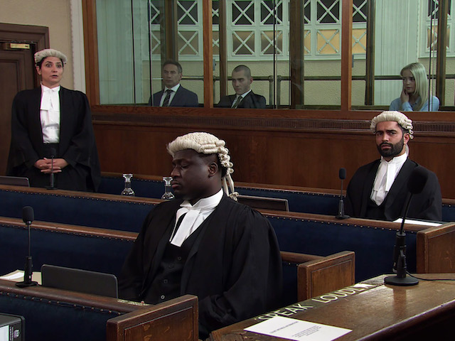 Sabeen and Imran in court on Coronation Street on September 1, 2021