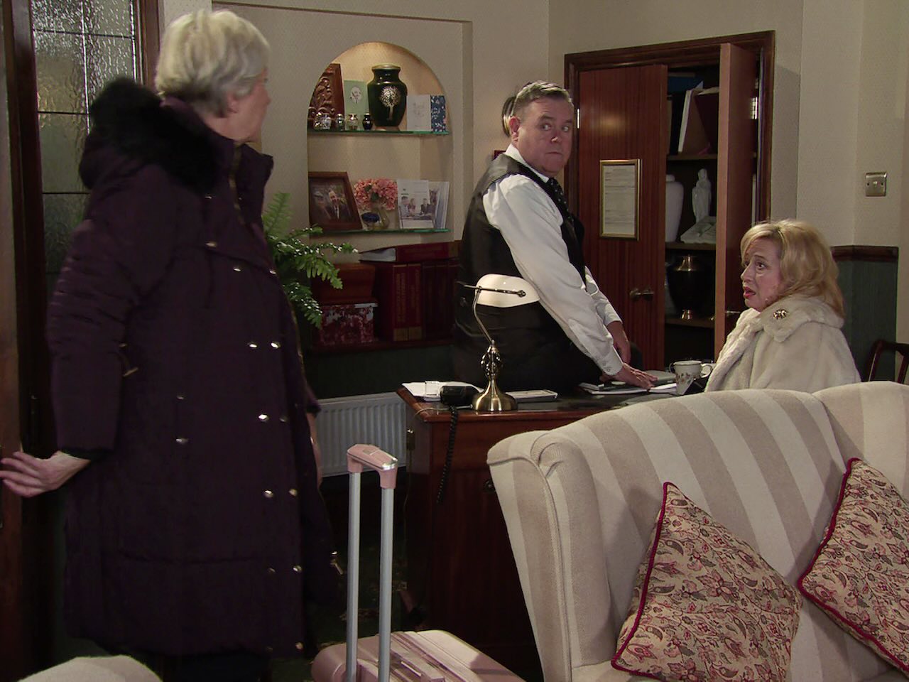 Eileen, Julie and George on Coronation Street on March 10, 2025