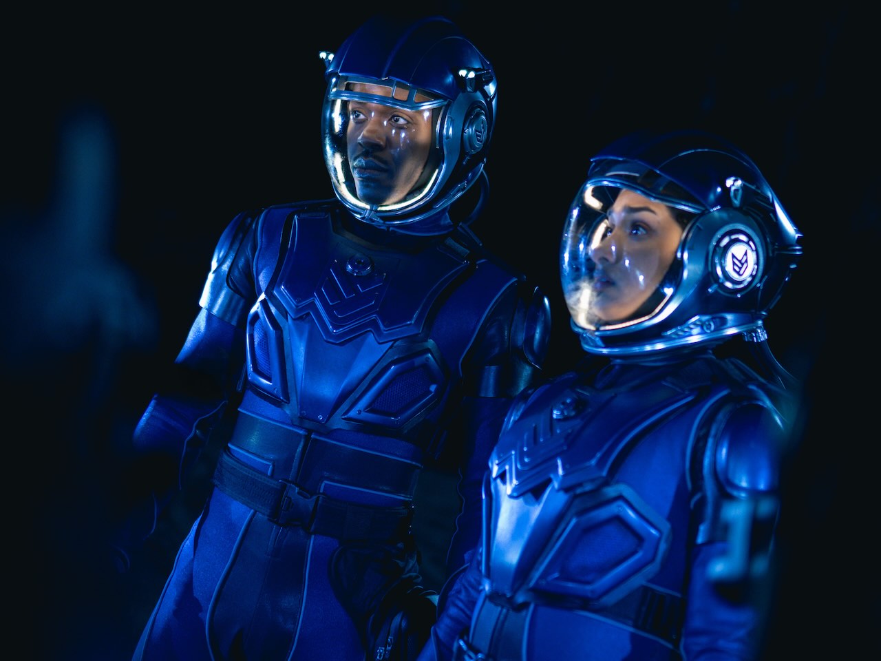 Ncuti Gatwa as The Doctor and Varada Sethu as Belinda Chandra in Doctor Who