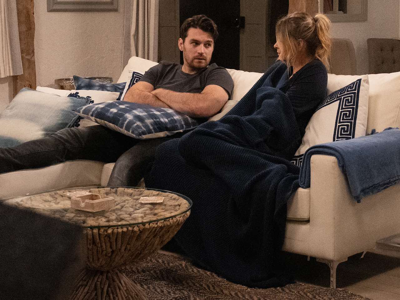 Mack and Charity on Emmerdale on March 11, 2024