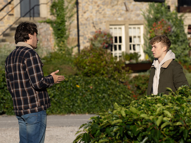 Mack and Noah on Emmerdale on November 16, 2021