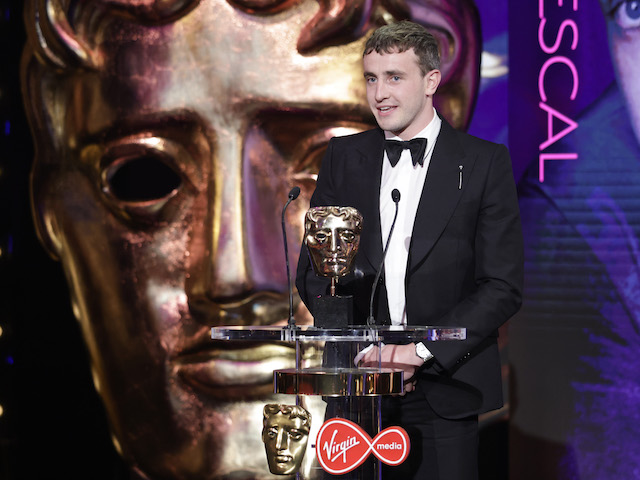 Paul Mescal with his BAFTA TV Award for Normal People