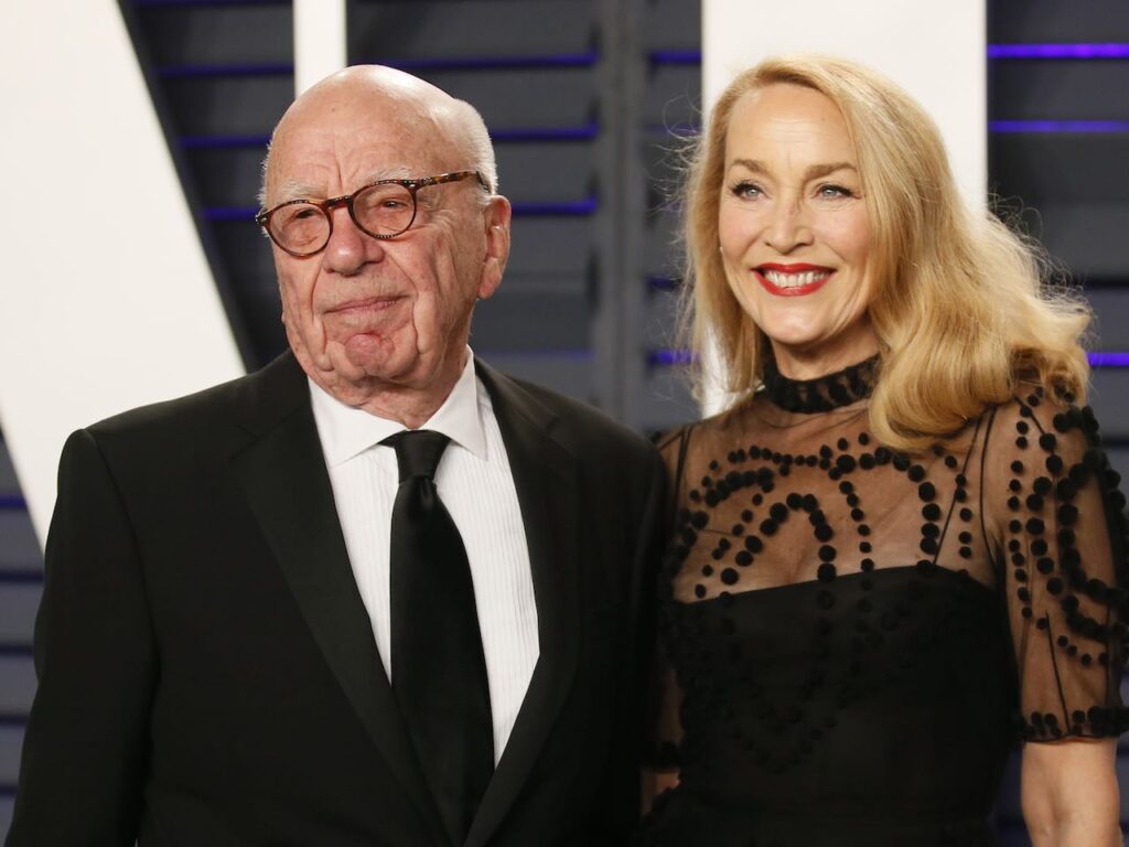 Rupert Murdoch and Jerry Hall at the Vanity Fair Oscars Party in Beverly Hills on February 24, 2019