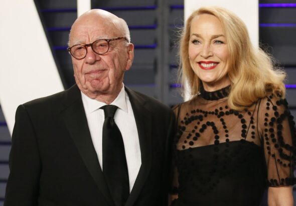 Rupert Murdoch and Jerry Hall at the Vanity Fair Oscars Party in Beverly Hills on February 24, 2019
