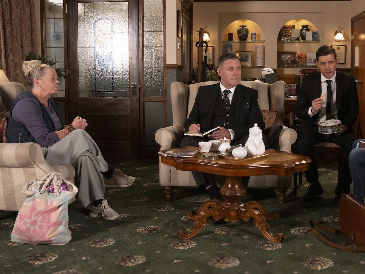 Bernie, George and Todd on Coronation Street on September 18, 2024
