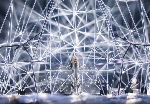 Sam Ryder performs ‘Space Man’ at the Eurovision Song Contest 2022 in Turin